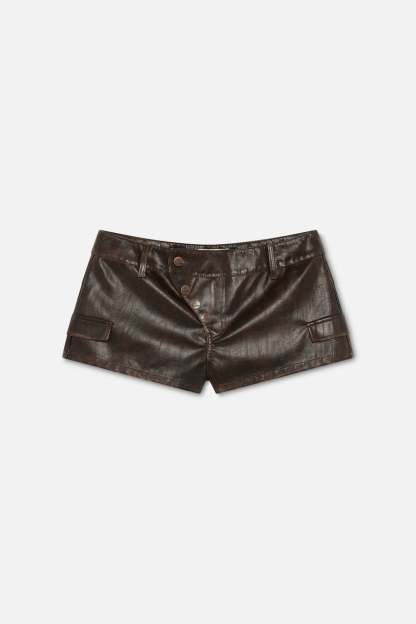 Meriem Brown Mini Shorts