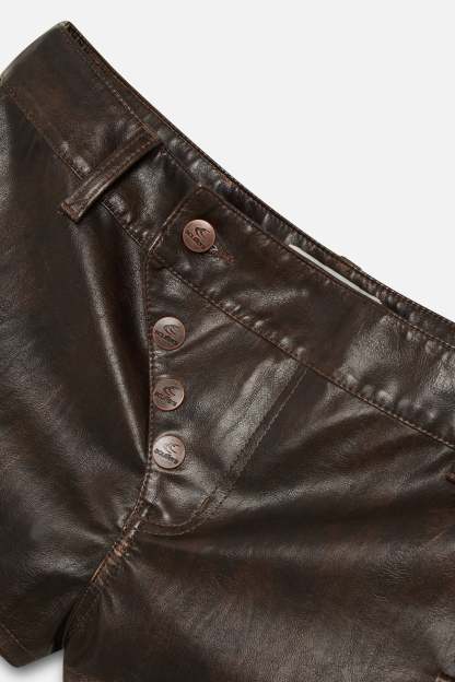 Meriem Brown Mini Shorts