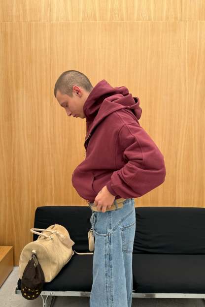 Steel Burgundy Zipper