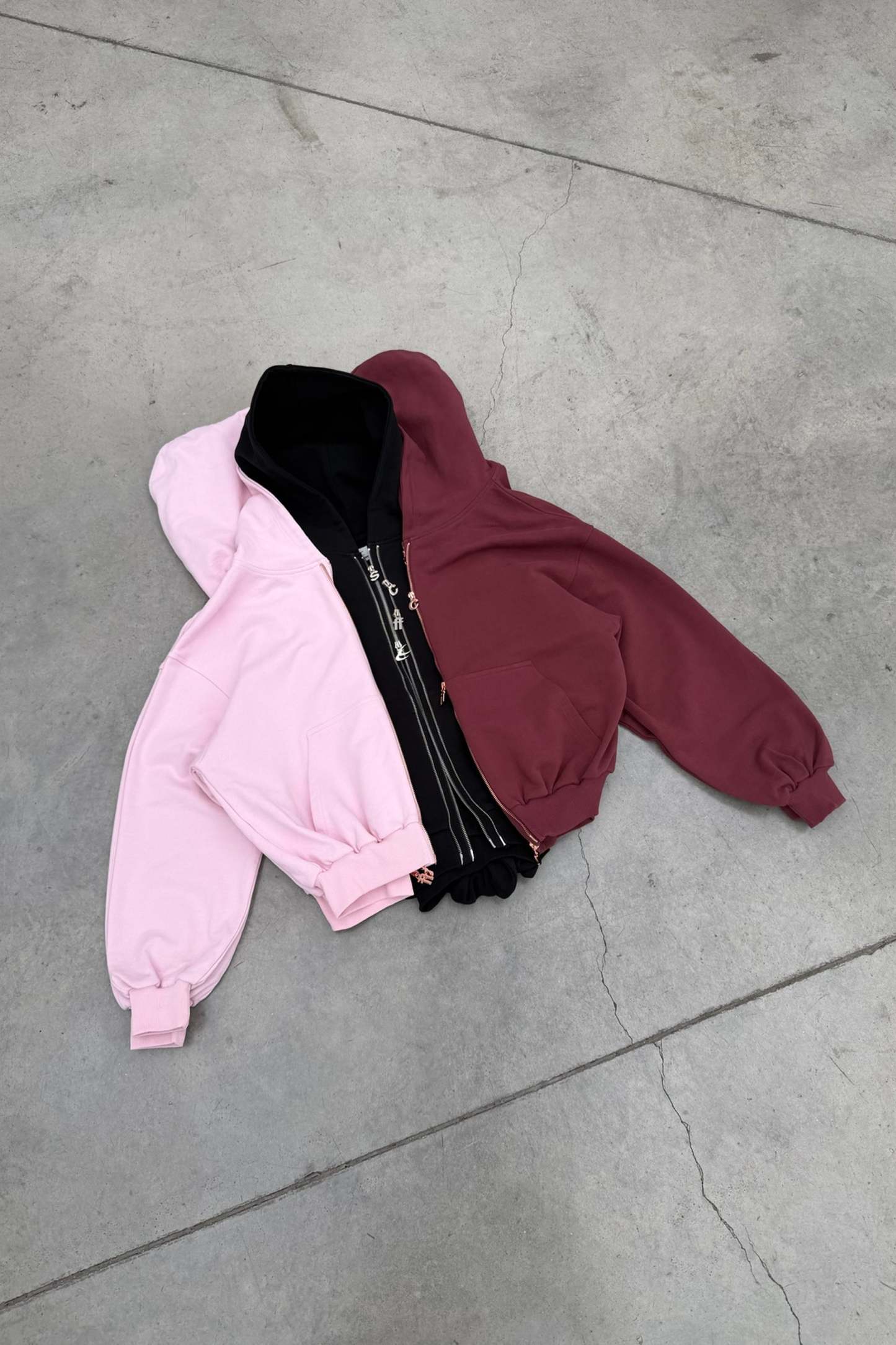 Steel Light Pink Zipper