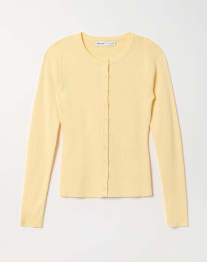 Rib Button Up Knit Cardigan