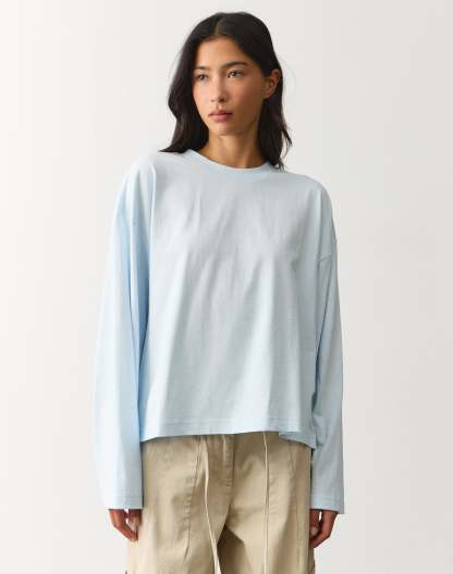 Cotton Boxy Long Sleeve Top