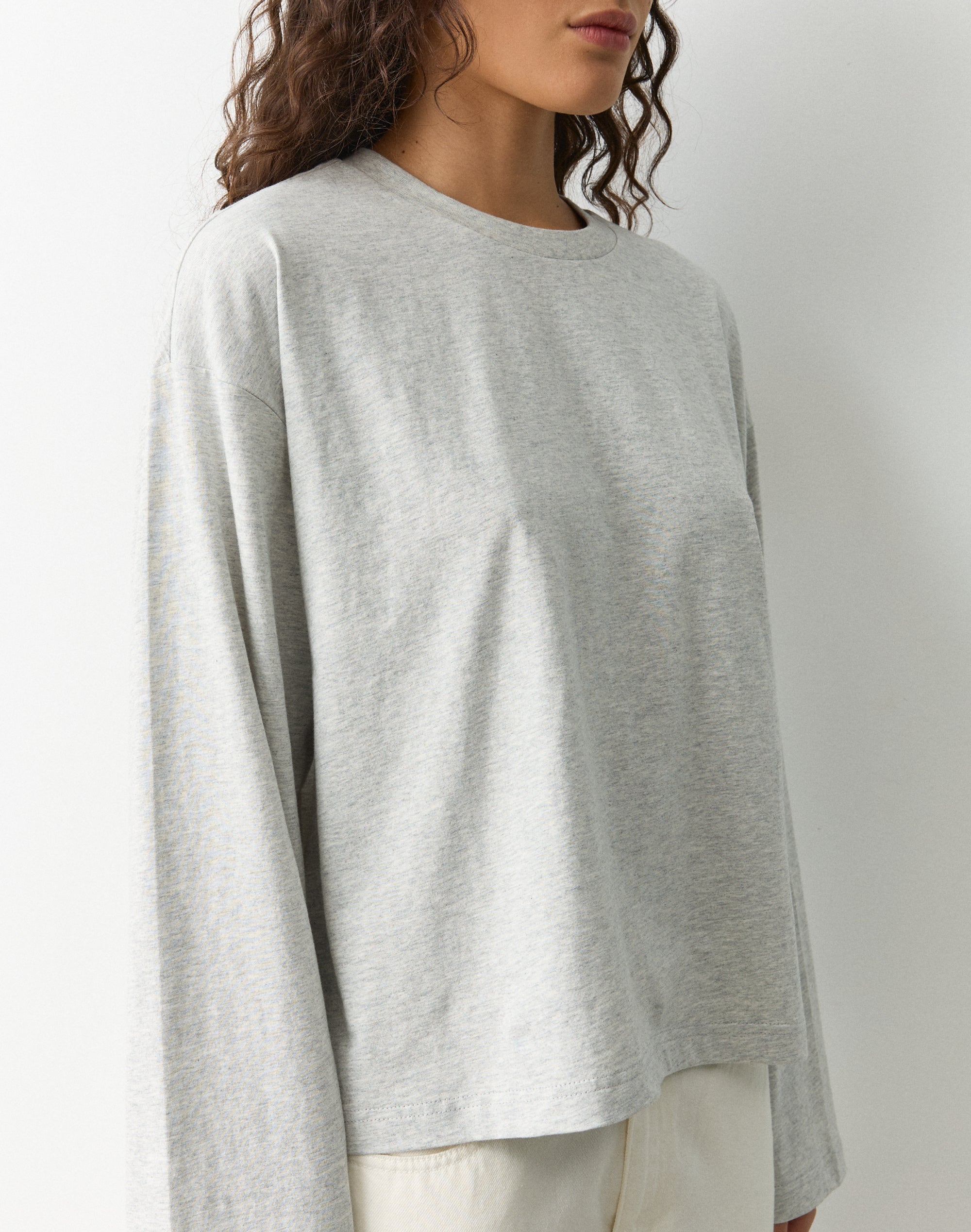 Cotton Boxy Long Sleeve Top