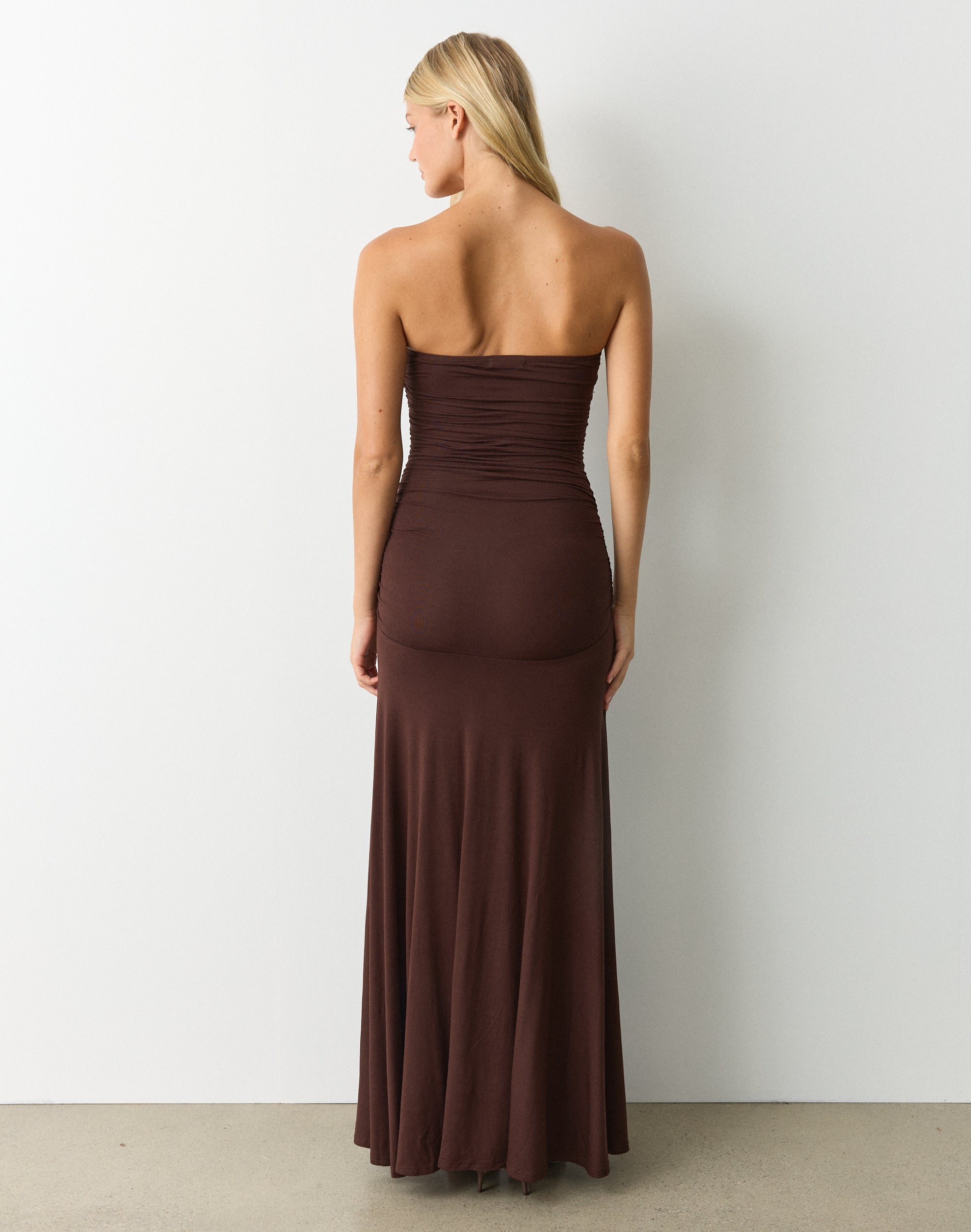 Strapless Drop Waist Maxi Dress
