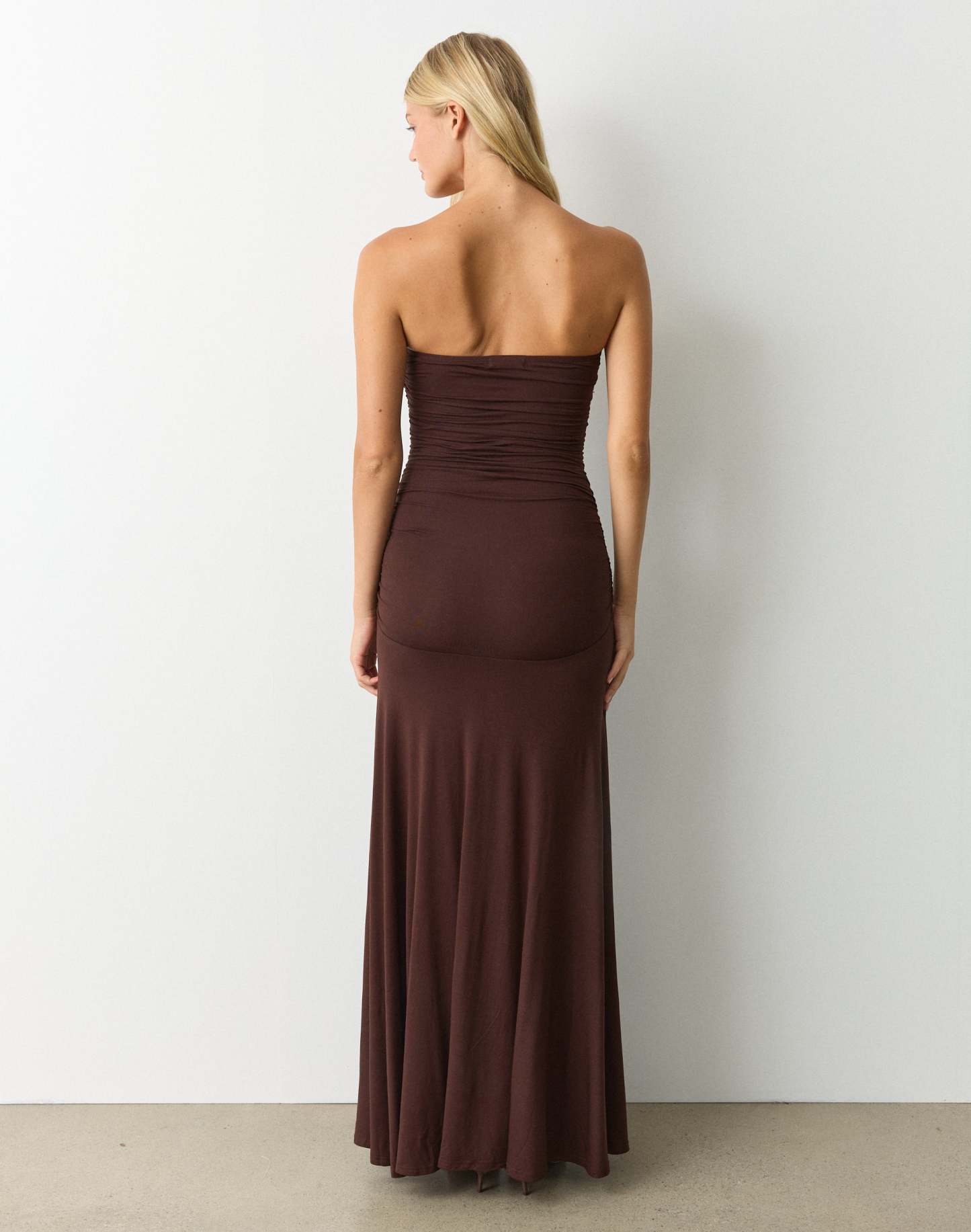 Strapless Drop Waist Maxi Dress