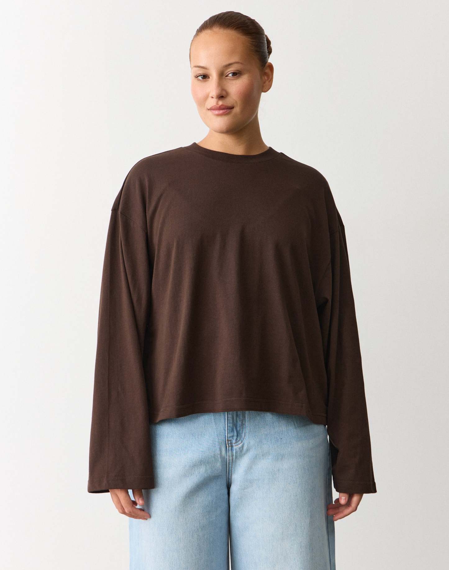 Cotton Boxy Long Sleeve Top