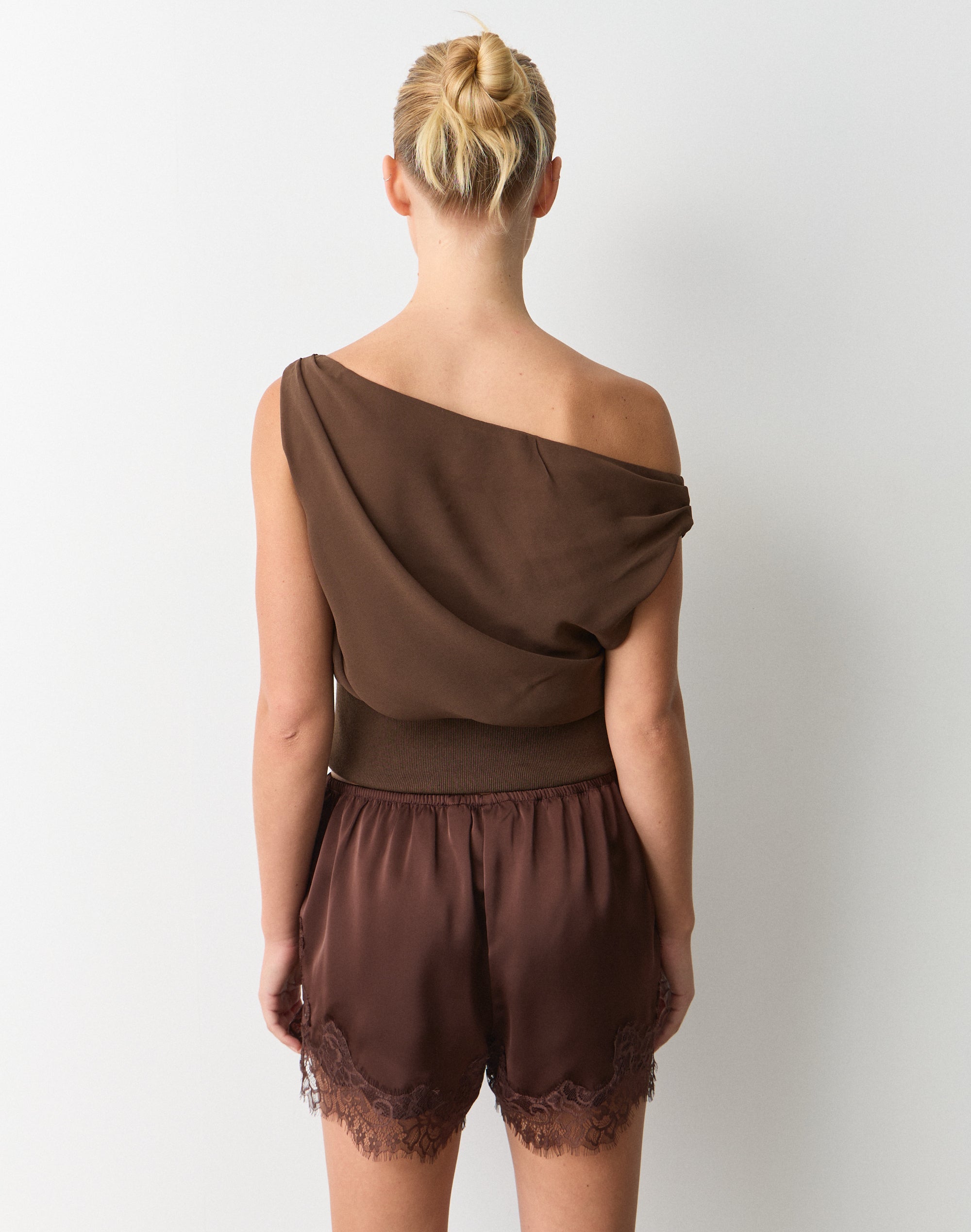 Chiffon Off Shoulder Cinched Top