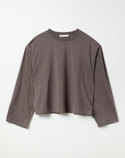 Cotton Boxy Long Sleeve Top
