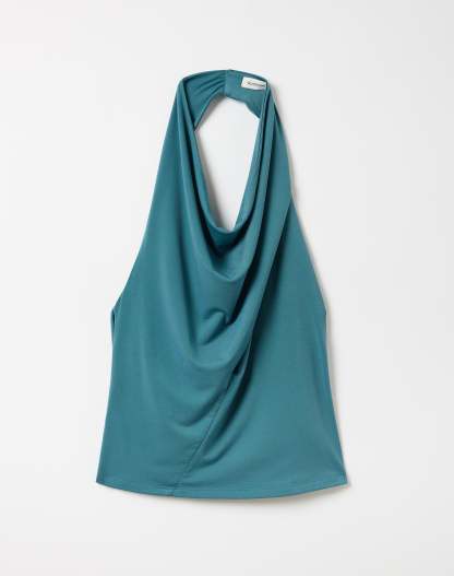 Draped Cowl Halter Top