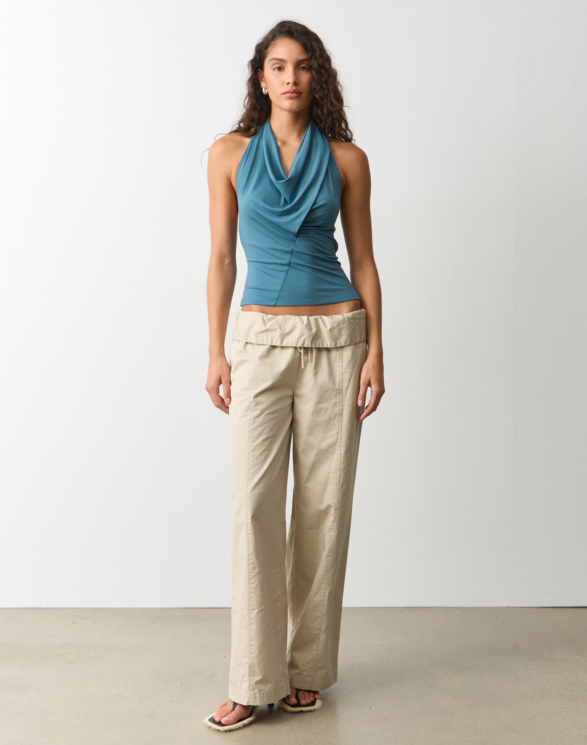 Draped Cowl Halter Top