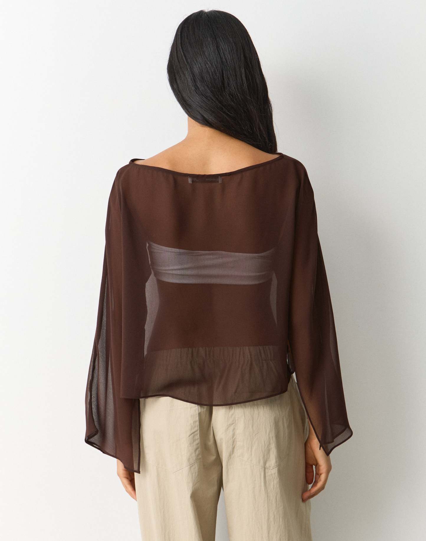 Chiffon Sheer Long Sleeve Blouse