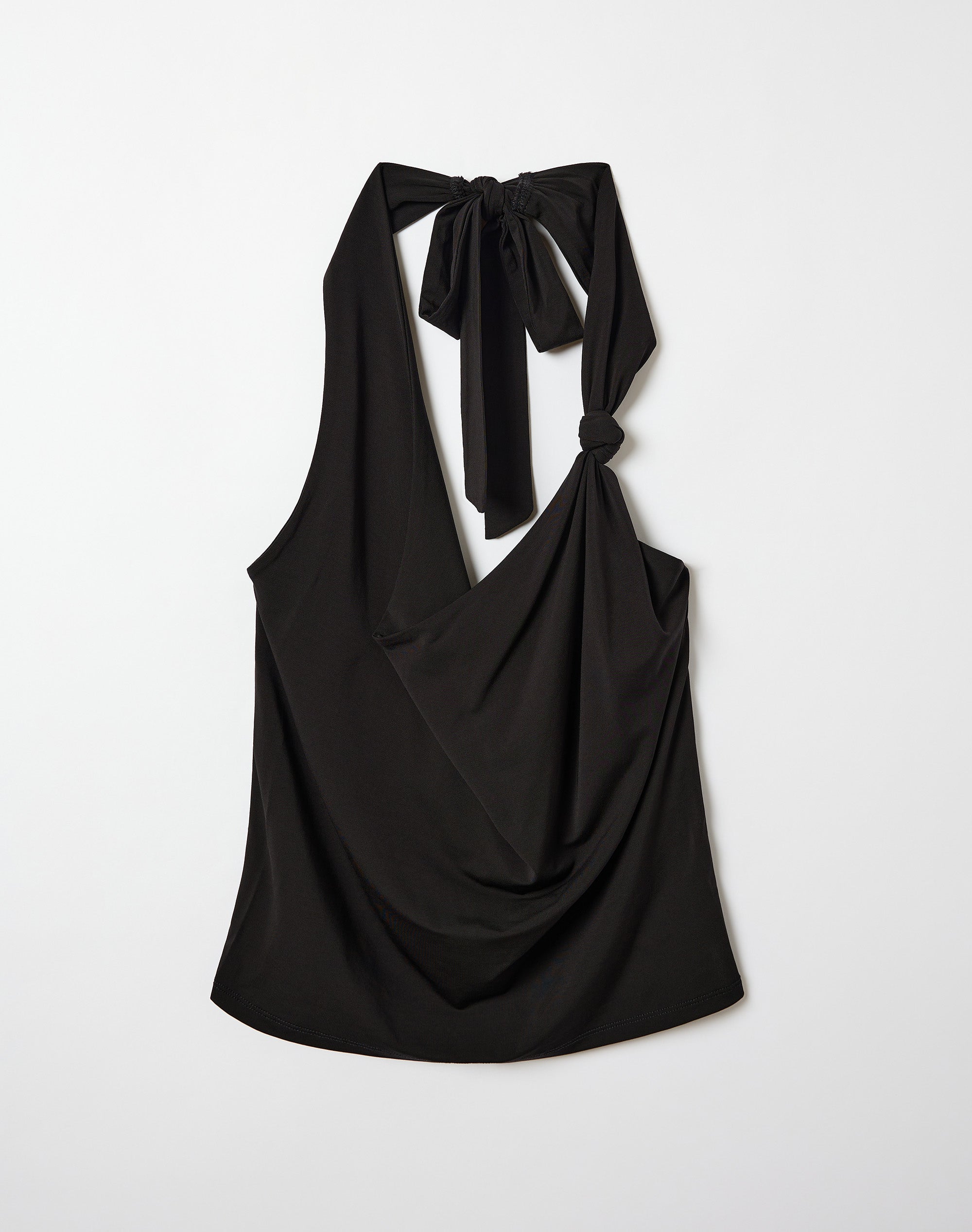 Knot Cowl Neck Halter Top