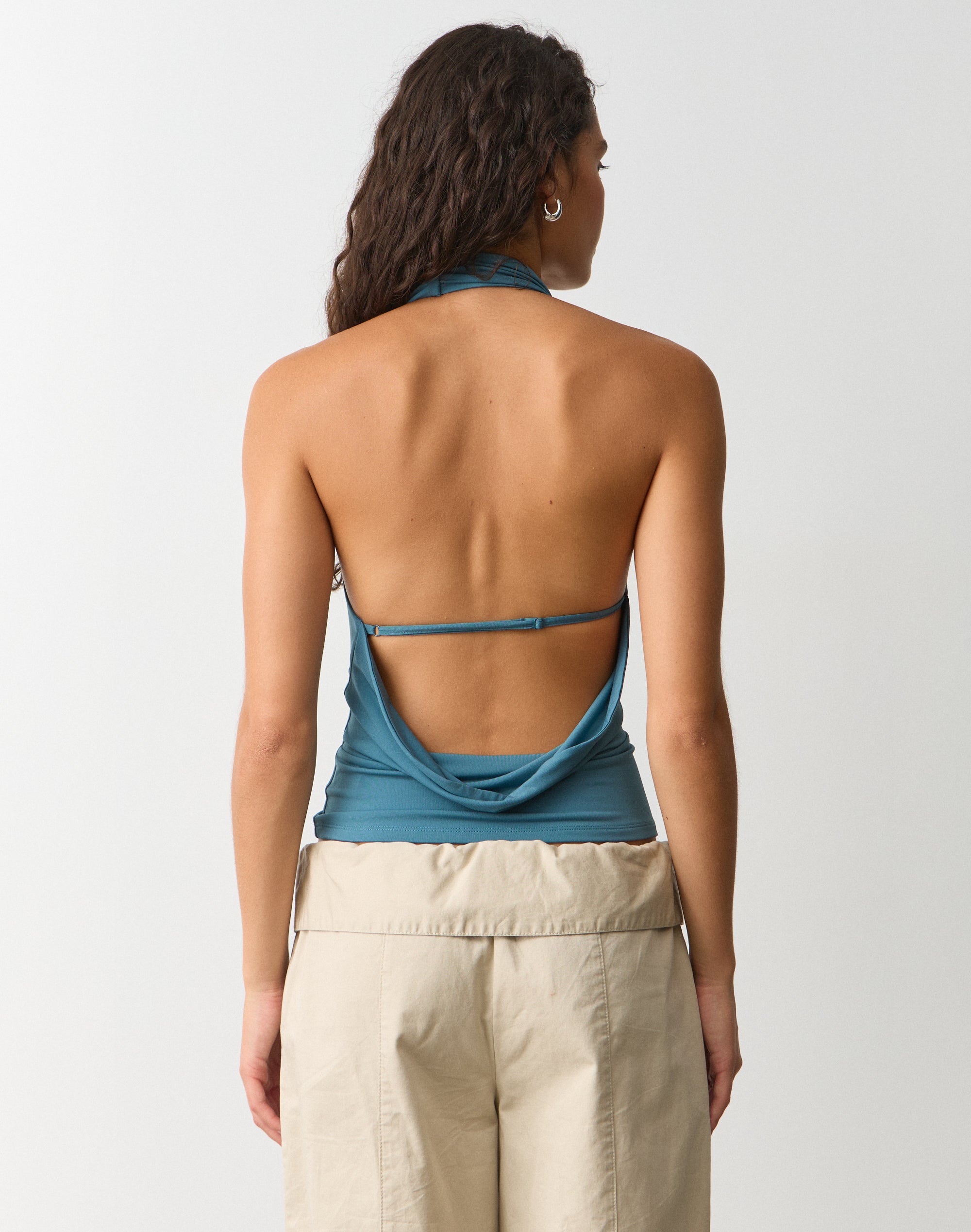 Draped Cowl Halter Top