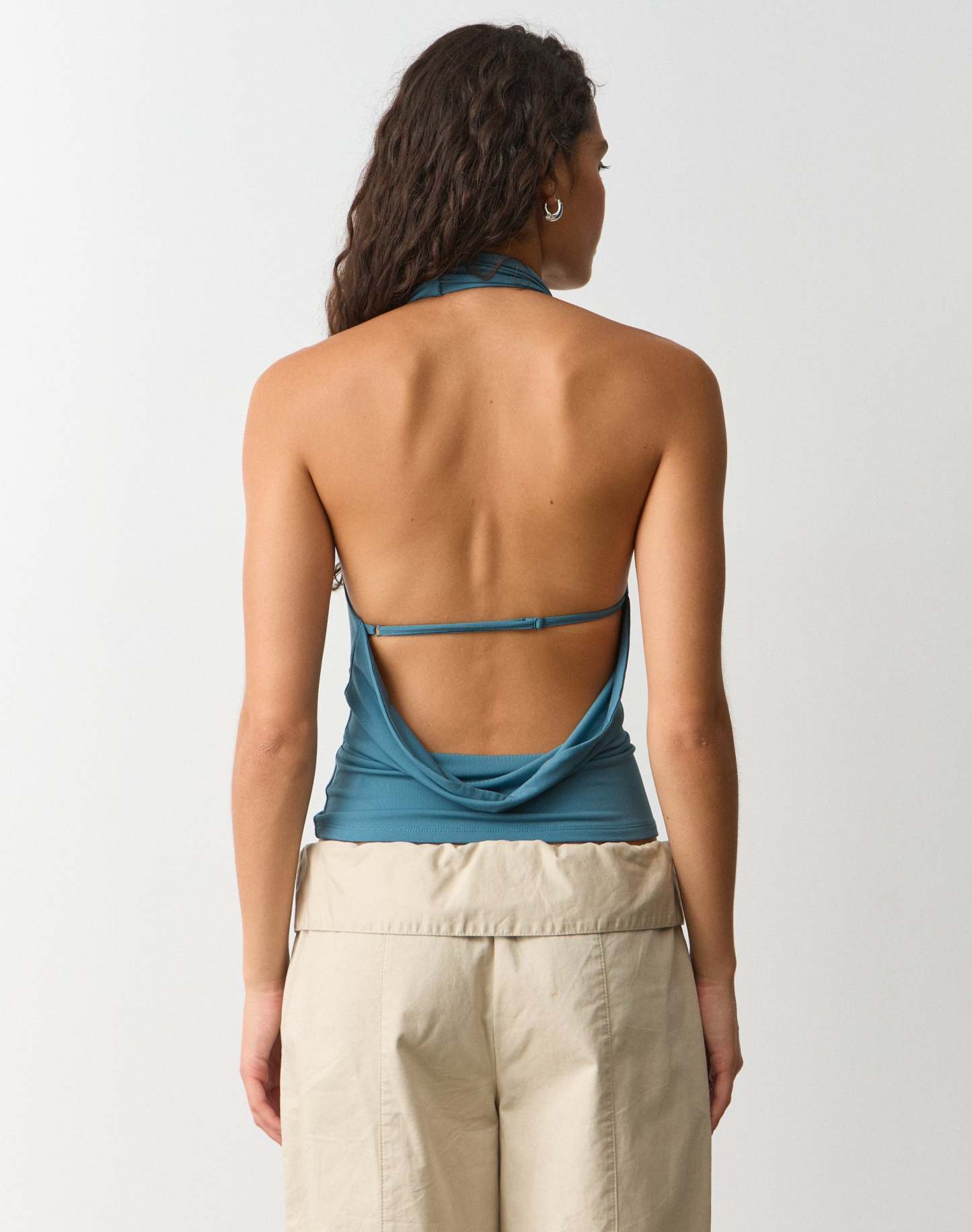 Draped Cowl Halter Top