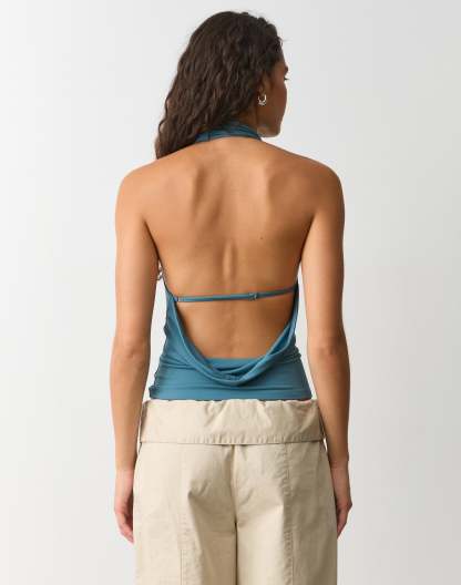 Draped Cowl Halter Top