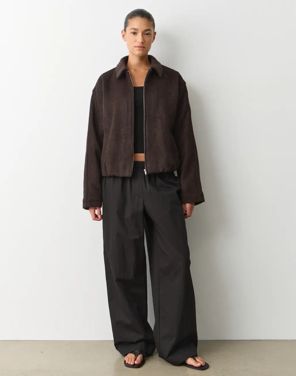 Wool Blend Collared Jacket