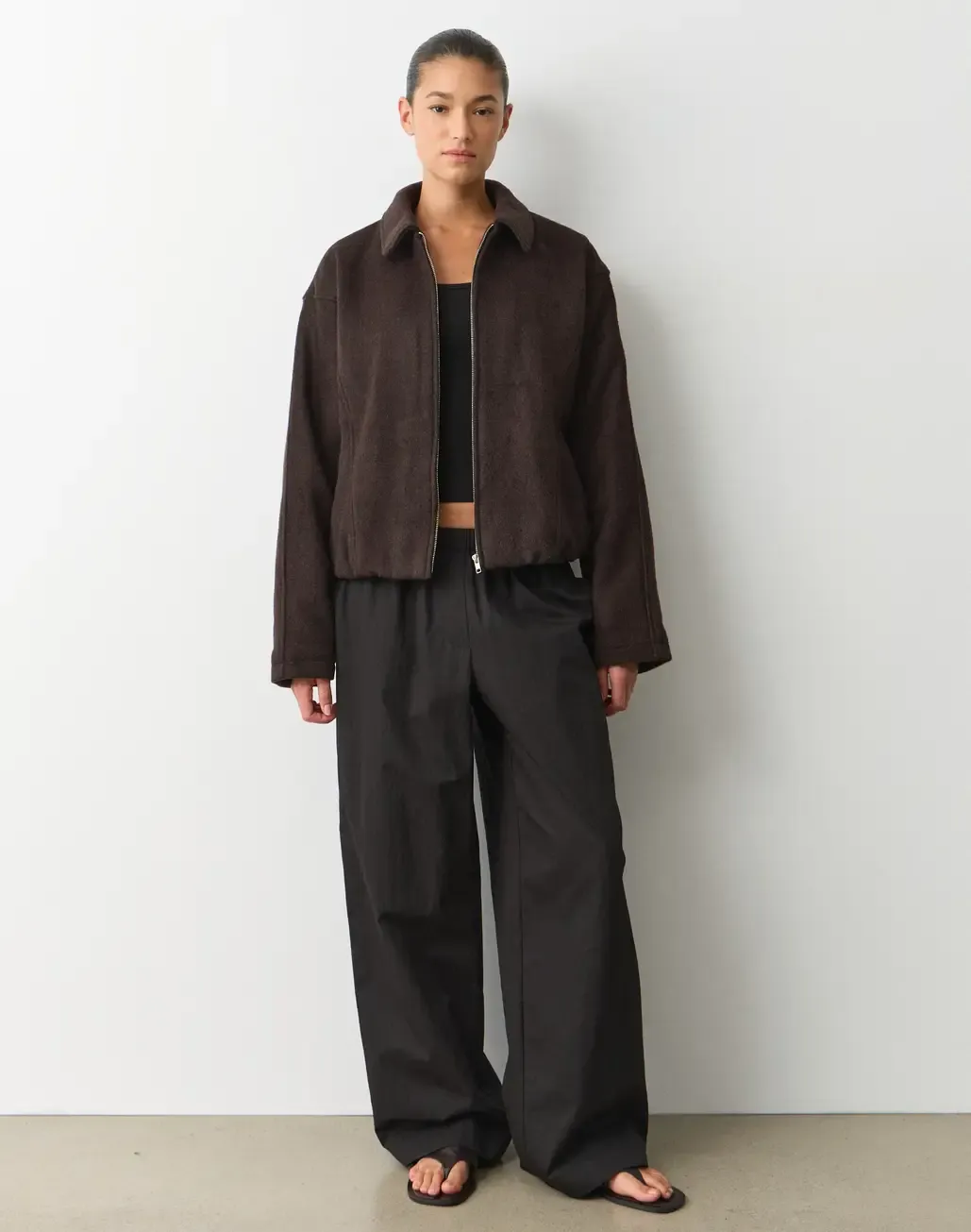 Wool Blend Collared Jacket