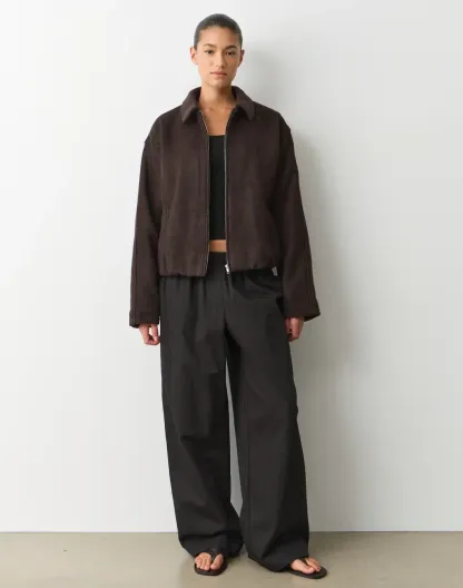 Wool Blend Collared Jacket