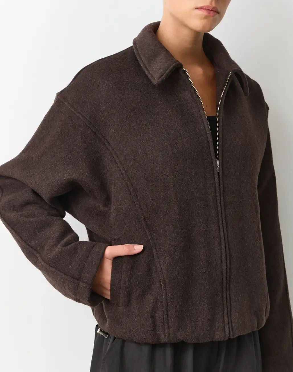 Wool Blend Collared Jacket
