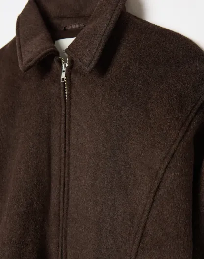 Wool Blend Collared Jacket