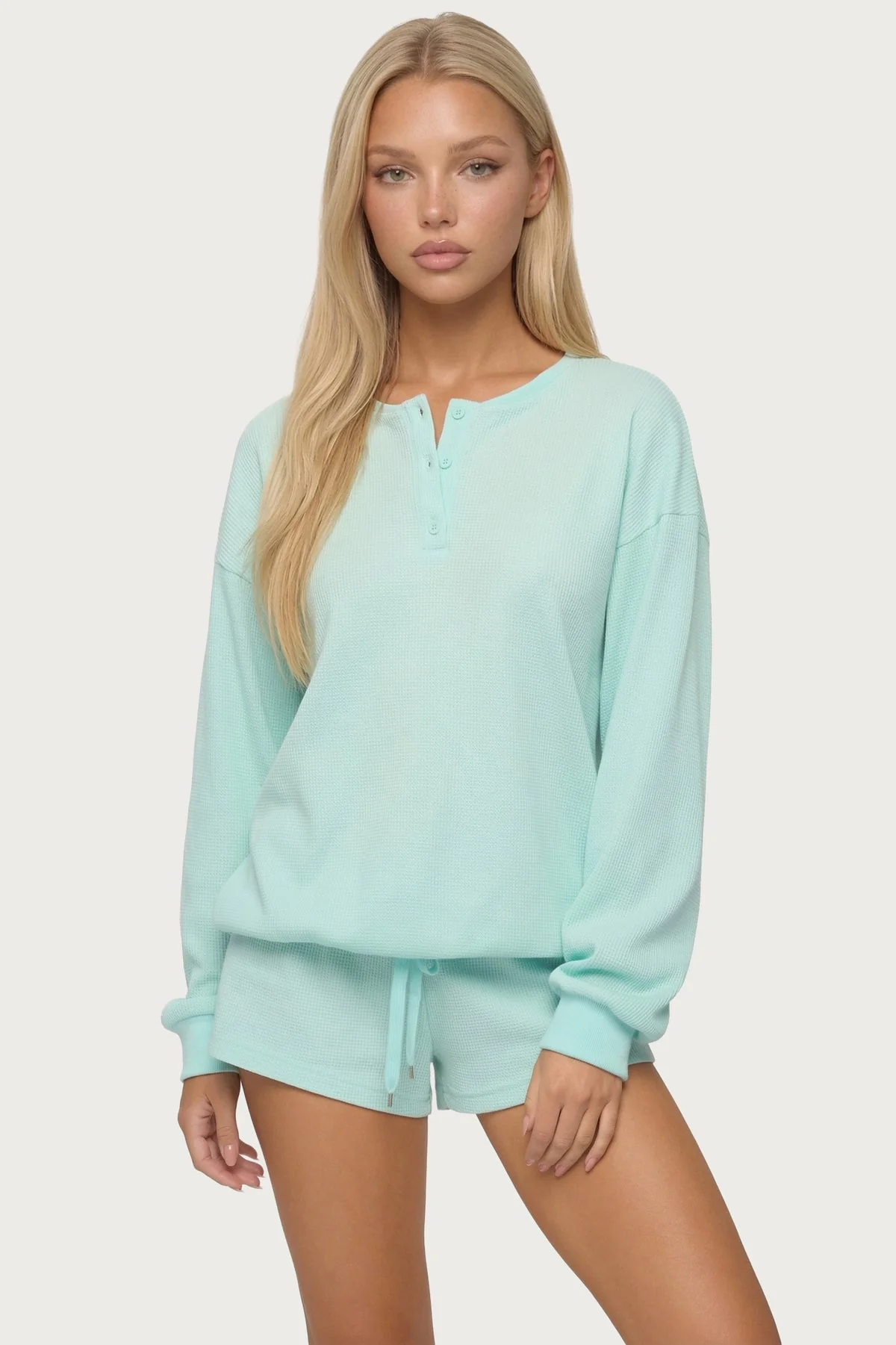 Baila Waffle Henley Top