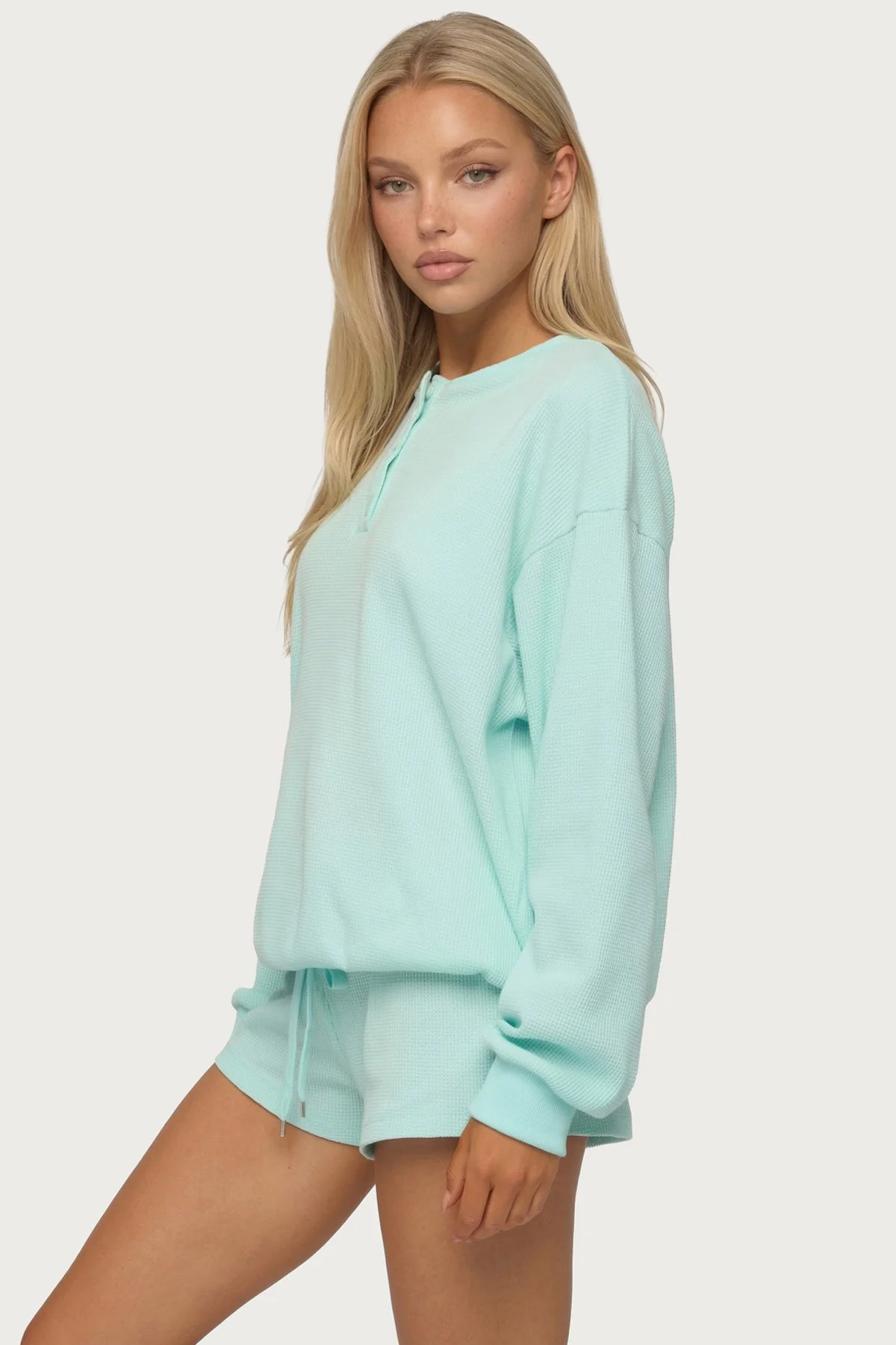 Baila Waffle Henley Top