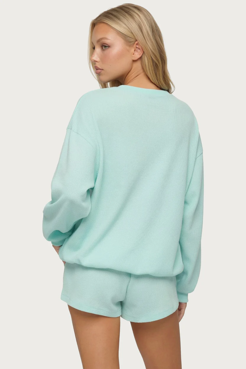Baila Waffle Henley Top