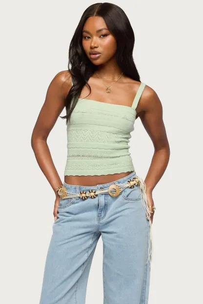 Naia Pointelle Knit Tank Top