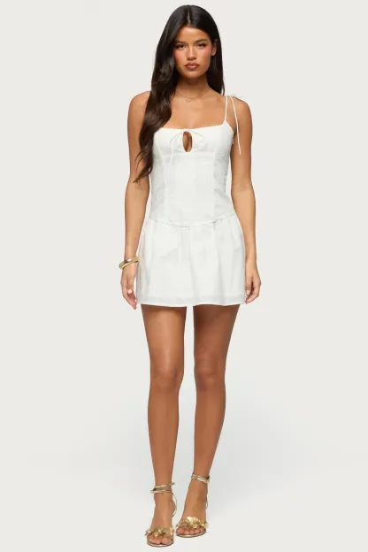 Kaira Eyelet Boned Mini Dress