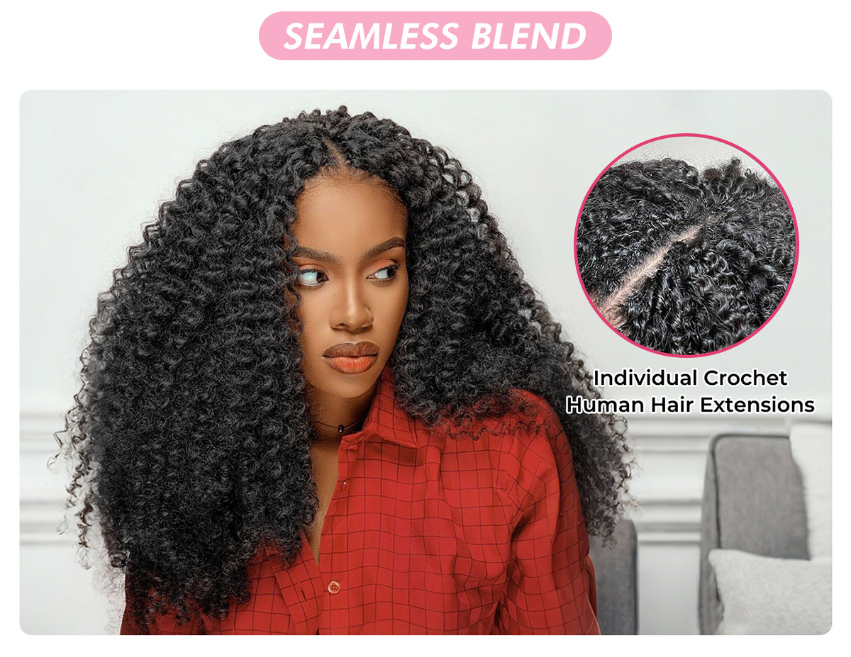 Geeta Hair Feather Crochet Human Hair All Textures Miracle Knots Friendly for Boho Braids Pre-Separated Time-Saving Design