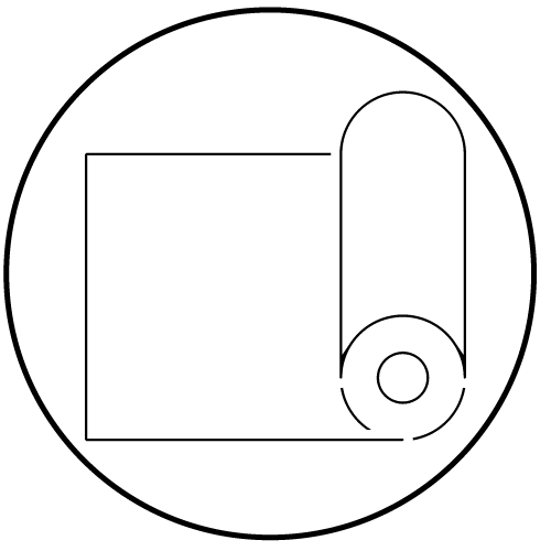 Yoga mat rolled up on a white background.