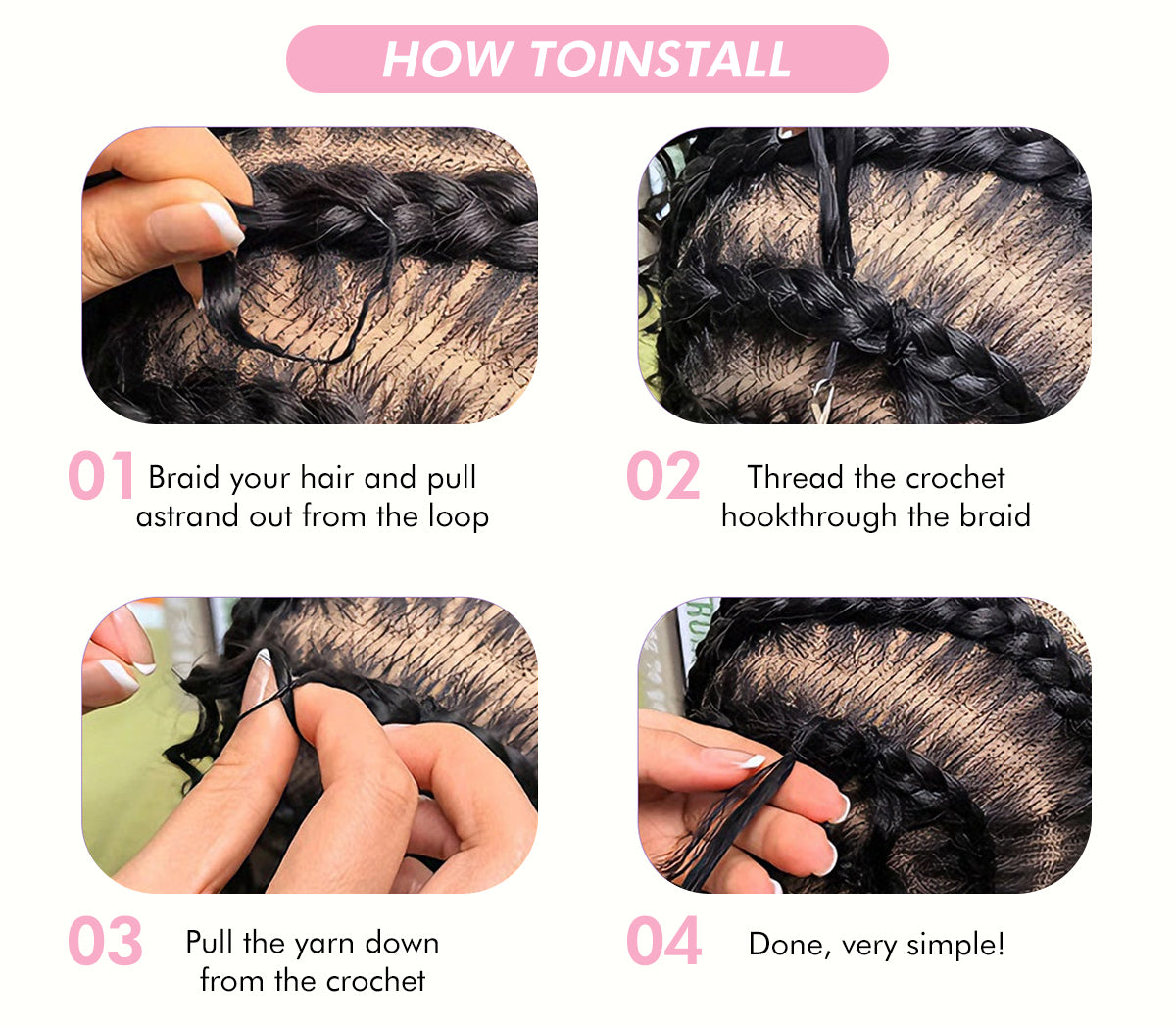 Geeta Hair Feather Crochet Human Hair All Textures Miracle Knots Friendly for Boho Braids Pre-Separated Time-Saving Design