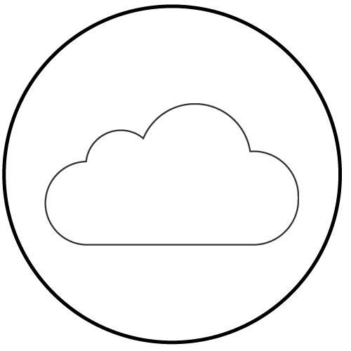 Icon of a cloud on a white background.