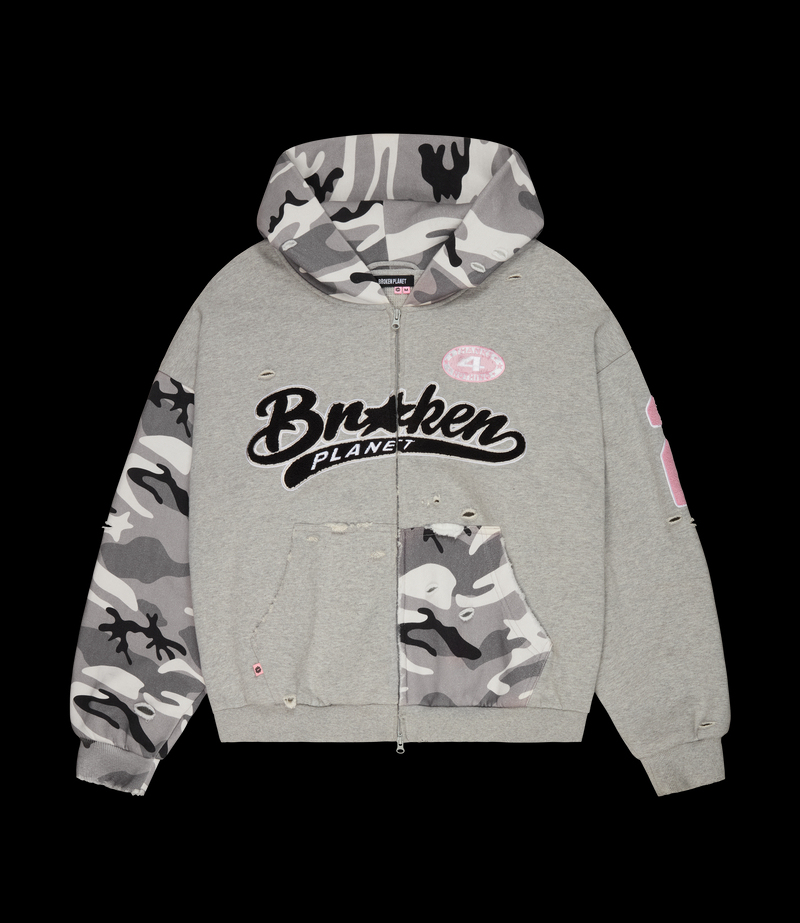 Deconstructed Snow Camo Zip-up