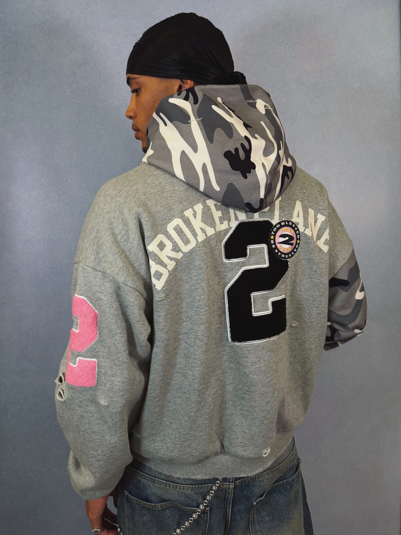 Deconstructed Snow Camo Zip-up