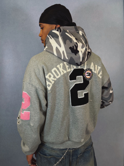 Deconstructed Snow Camo Zip-up