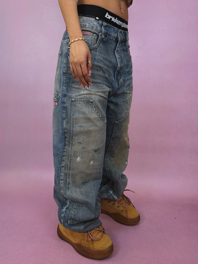 Double-Knee Denim Jeans