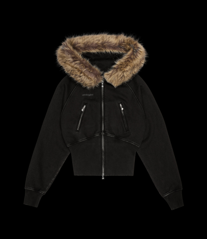 Faux Fur Zip-Up Hoodie