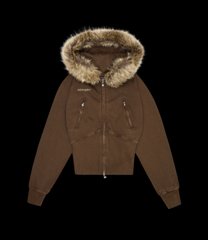 Faux Fur Zip-Up Hoodie