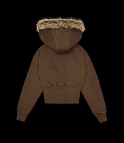 Faux Fur Zip-Up Hoodie