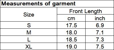Top size chart