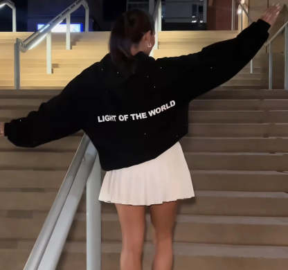 Jesus Is The Light Rhinestone Hoodie