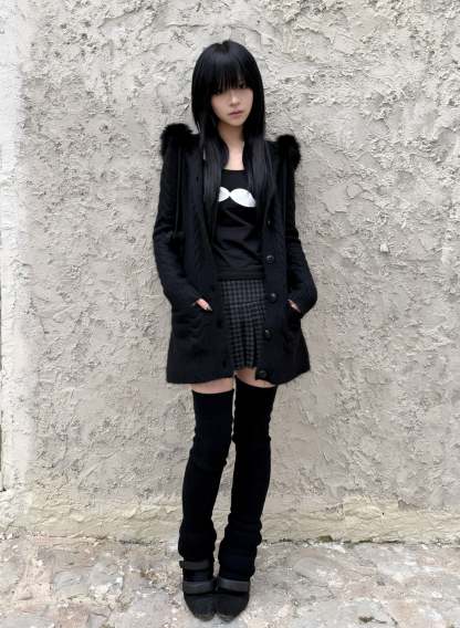 Angel Wings Long Knit Cardigan – Black & White