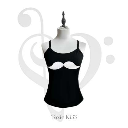 Mustache Cami Top | Black & White