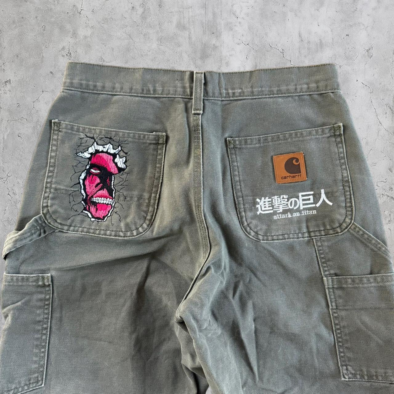 Embroidered attack on titan Carhartt pants