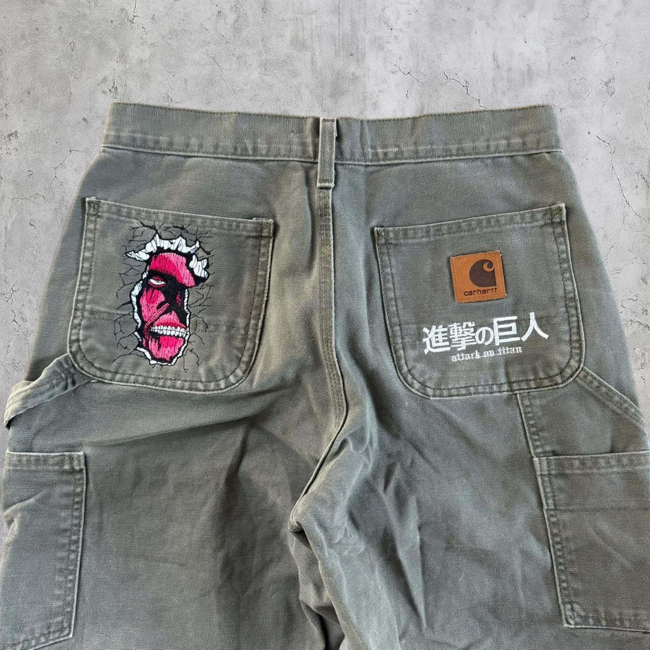 Embroidered attack on titan Carhartt pants