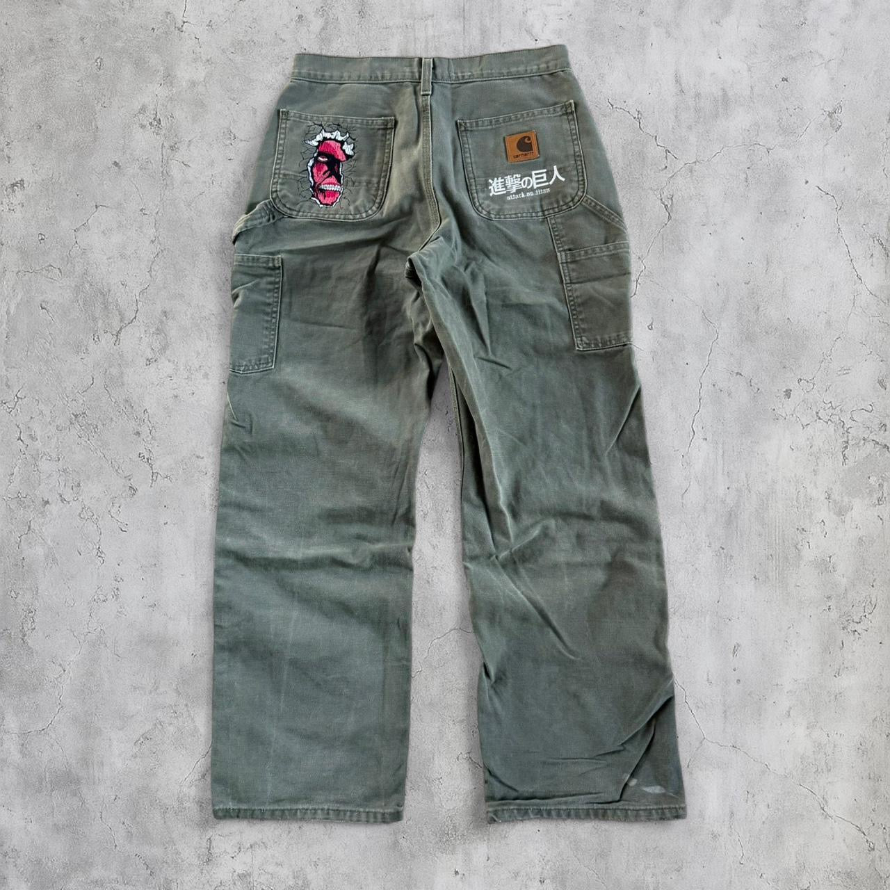 Embroidered attack on titan Carhartt pants