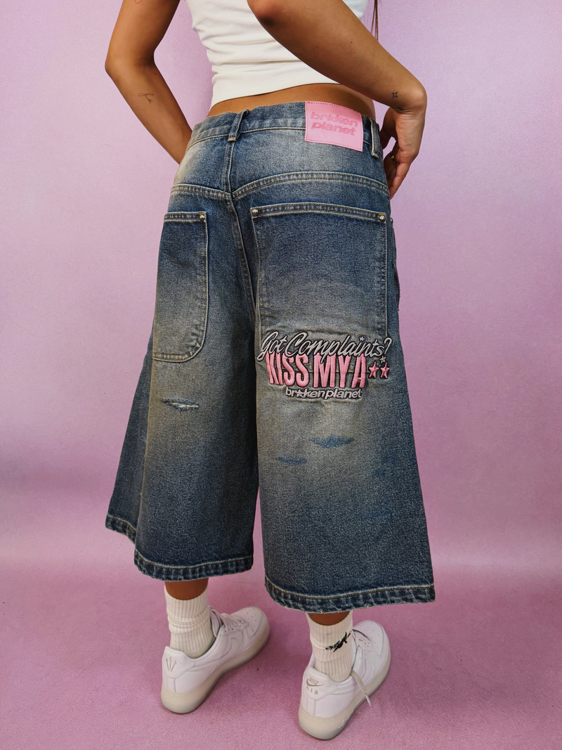 DISTRESSED DENIM SHORTS