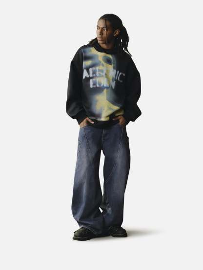 Aelfric Eden Oversized Thermal Pattern Pullover Hoodie
