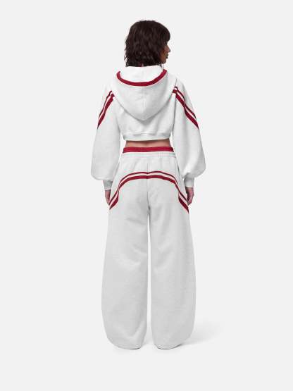 Aelfric Eden Cropped Contrast Stripe Zip Up Hoodie